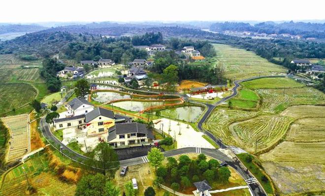 俯瞰草坪镇枫林口村幸福屋场