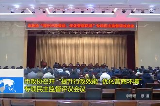 市政协召开“提升行政效能 优化营商环境”专项民主监督评议会议