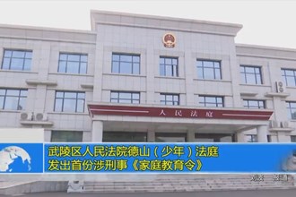 武陵区人民法院德山（少年）法庭发出首份涉刑事《家庭教育令》