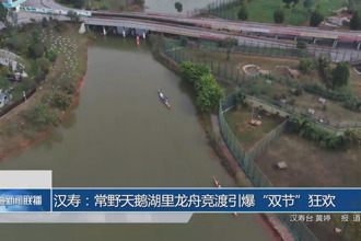 汉寿：常野天鹅湖里龙舟竞渡引爆